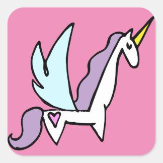 STICKER CARRÉ UNICORN