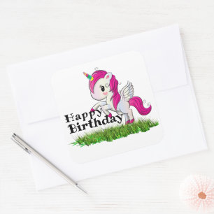 Sticker Carré Unicorne