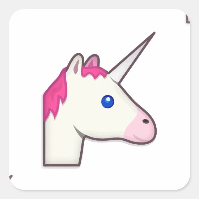 Sticker Carré unicorne emoji (Devant)