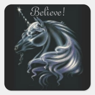 Sticker Carré Unicorne superbe