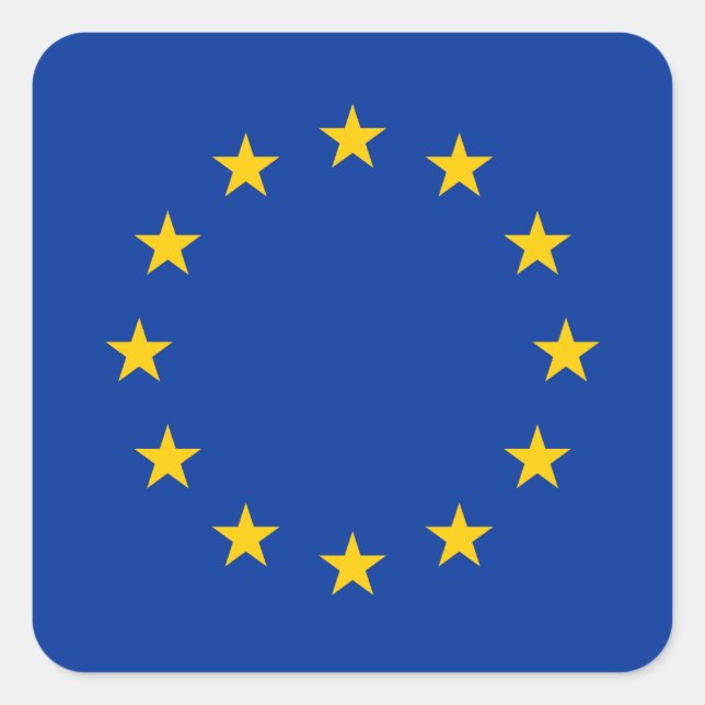Sticker Carré Union européenne - Drapeau UE (Devant)