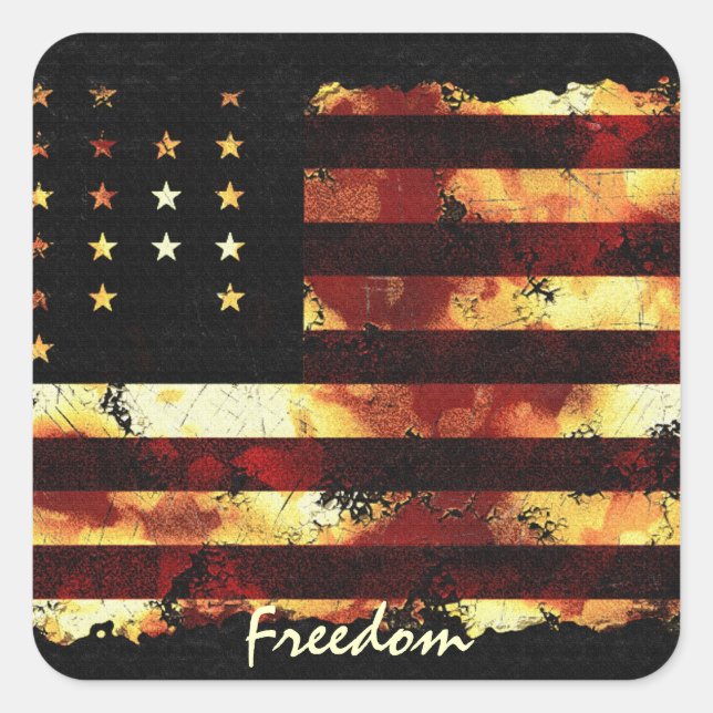 Sticker Carré Union Flag, Guerre civile, Stars and Stripes, USA (Devant)