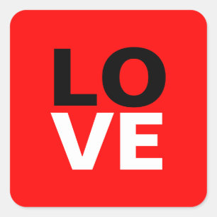 Sticker Carré Unique Arrière - plan rouge amour romance