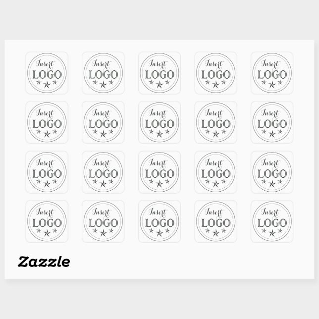 Sticker Carré unique avec logo personnalisé (Feuille)
