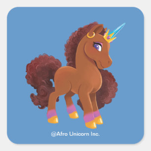 Sticker Carré Unique la licorne debout Fière