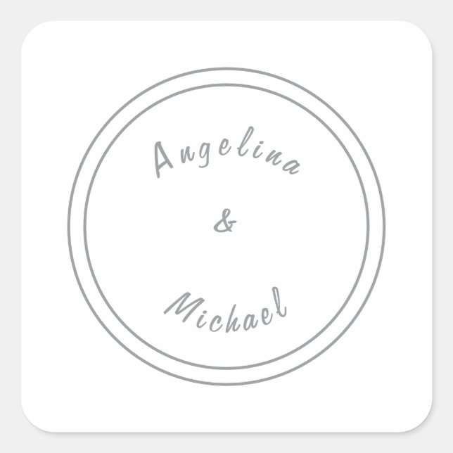 Sticker Carré Unique Moderne Minimaliste Simple (Devant)