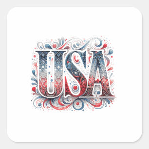 Sticker Carré Unique USA