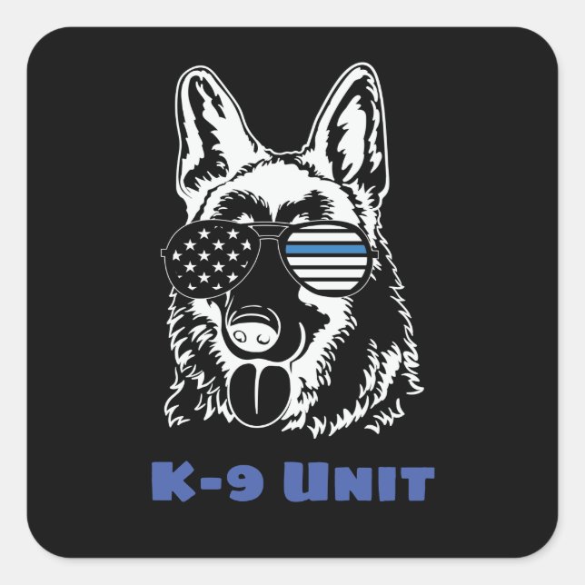 Sticker Carré Unité K-9 américaine (Devant)