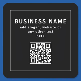 Sticker Carré Upload QR code or Logo | Modern Black