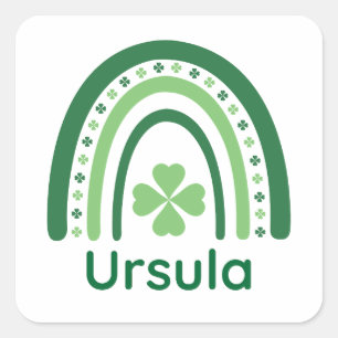 Sticker Carré Ursula Nom Clover Boho Rainbow