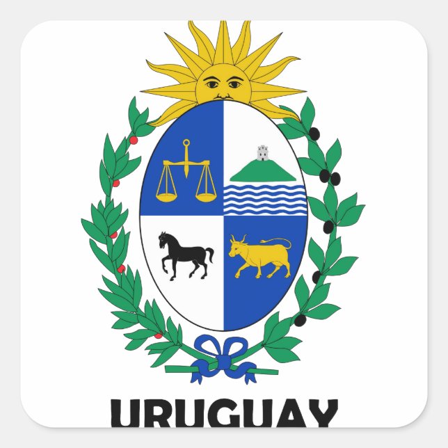 Sticker Carré URUGUAY - emblème / drapeau / armoiries / symbole (Devant)