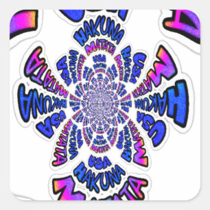 Sticker Carré USA Celebration : Lovely Fun Text Dynamic Art