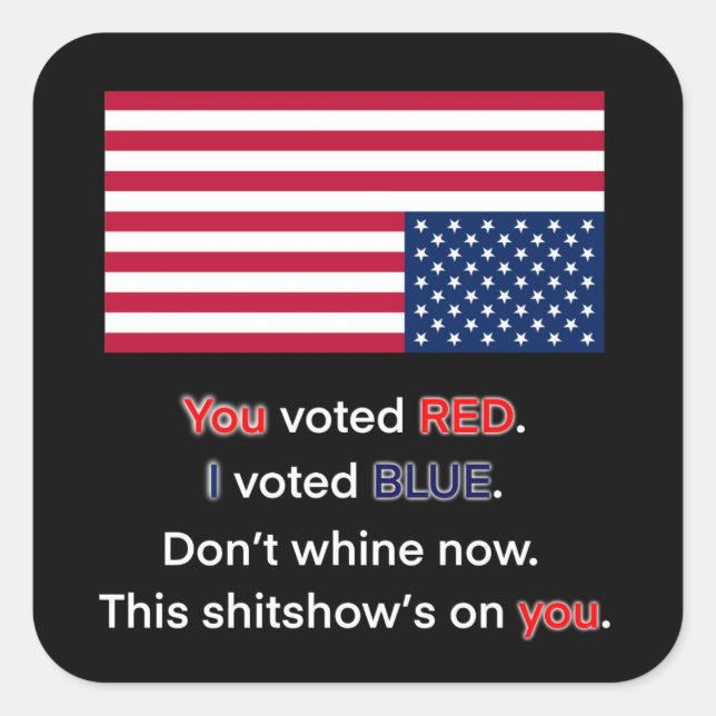 Sticker Carré USA in Distress (Devant)