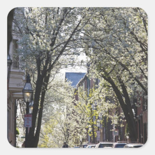 Sticker Carré USA, Massachusetts, Boston, Beacon Hill.