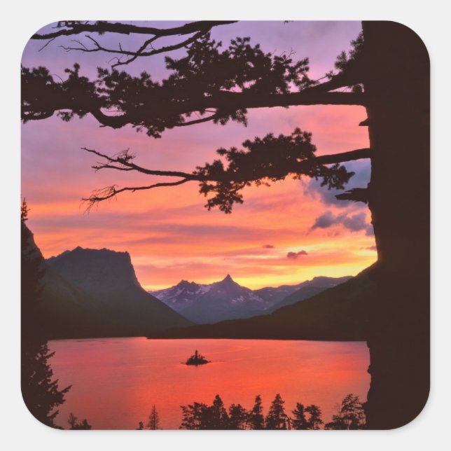 Sticker Carré USA, Montana, Glacier National Park. Landscape (Devant)