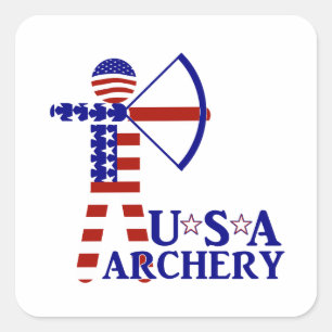 Sticker Carré USA Patriotic ARCHERY