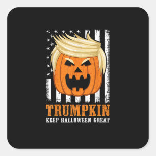 Sticker Carré Usa Trumpkin Garder Halloween Grande drôle