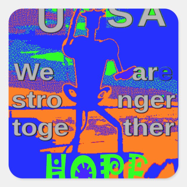 Sticker Carré USA - Une Tapisserie patriotique (Devant)
