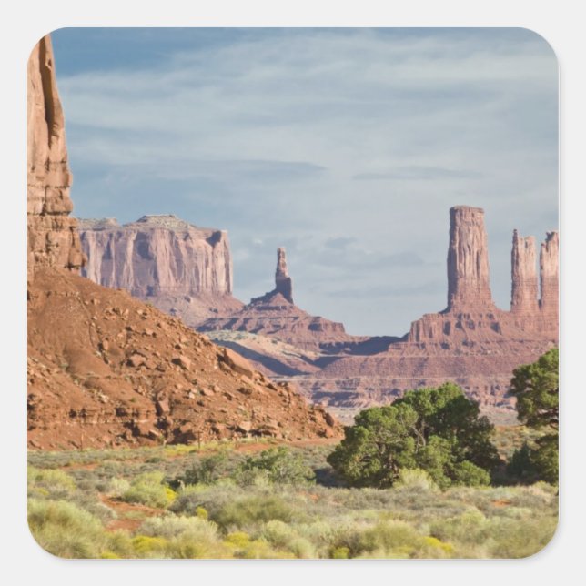 Sticker Carré USA, Utah, Monument Valley Navajo Tribal Park. (Devant)