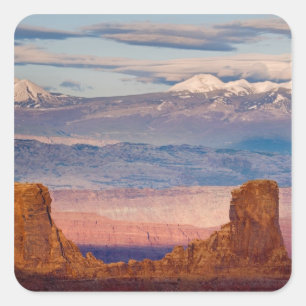 Sticker Carré USA, Utah. Pittoresque des montagnes de La Sal de