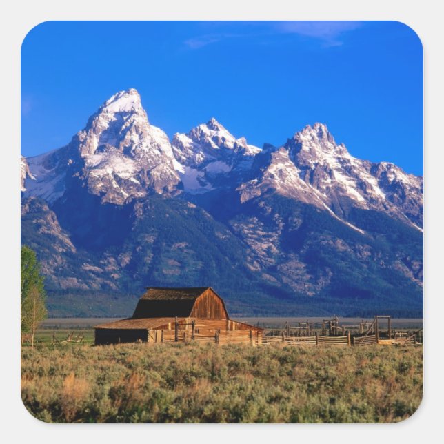 Sticker Carré USA, Wyoming, Grand Teton National Park, matin (Devant)