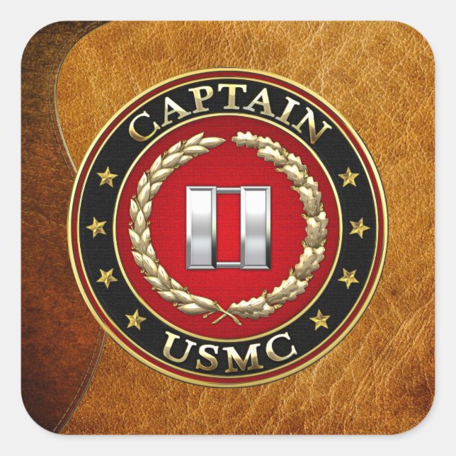 Sticker Carré USMC Capt [3D] (Devant)