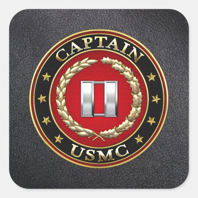 Sticker Carré USMC Capt [3D] (Devant)