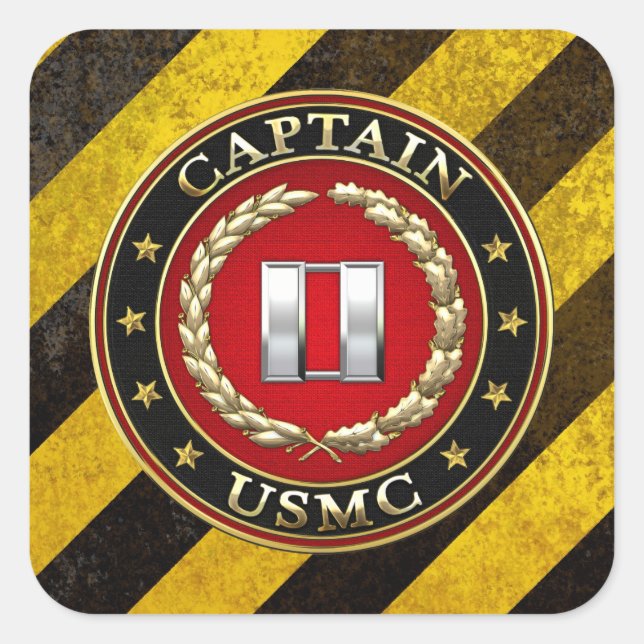 Sticker Carré USMC Capt [3D] (Devant)