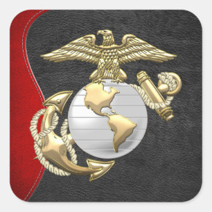 Sticker Carré USMC Eagle, Globe & Ancre (EGA) [3D]