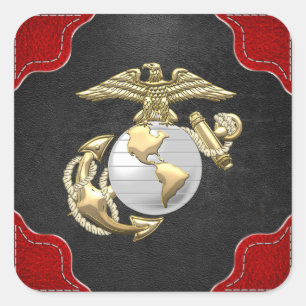 Sticker Carré USMC Eagle, Globe & Ancre (EGA) [3D]