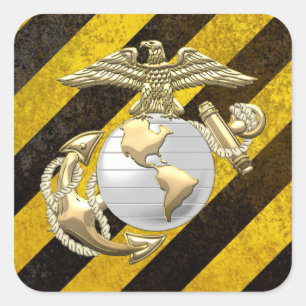 Sticker Carré USMC Eagle, Globe & Ancre (EGA) [3D]