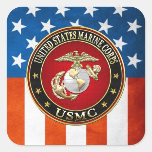 Sticker Carré USMC EGA [édition spéciale] [3D]