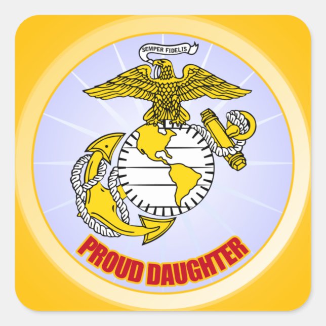 Sticker Carré USMC Fier fille (Devant)