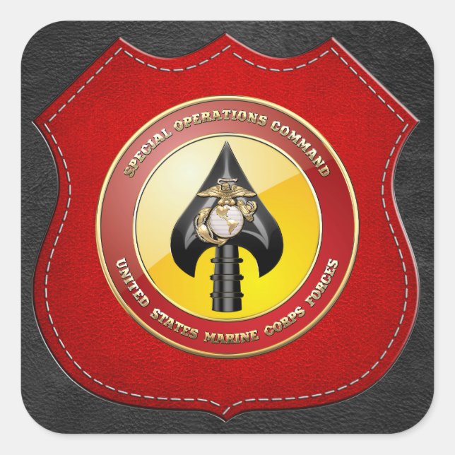 Sticker Carré USMC Opérations spéciales (MARSOC) [3D] (Devant)