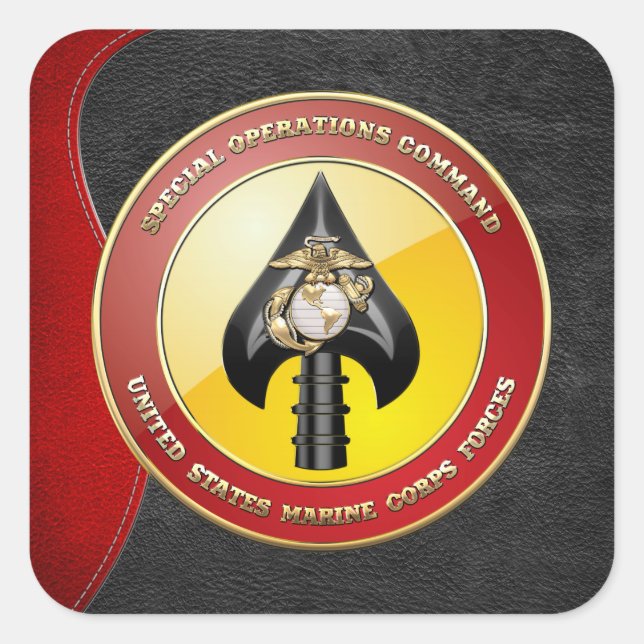 Sticker Carré USMC Opérations spéciales (MARSOC) [3D] (Devant)