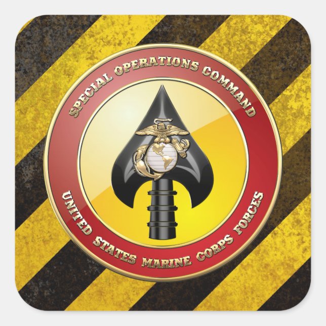 Sticker Carré USMC Opérations spéciales (MARSOC) [3D] (Devant)