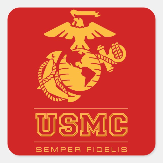 Sticker Carré USMC Semper Fidelis [Semper Fi] (Devant)
