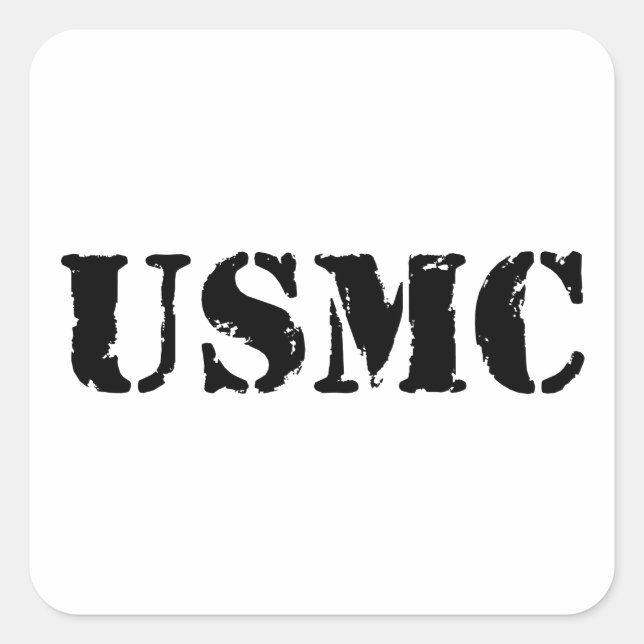 Sticker Carré USMC [texte du gabarit] (Devant)