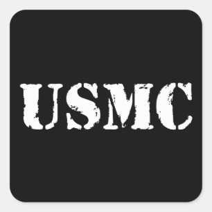 Sticker Carré USMC [texte du gabarit]