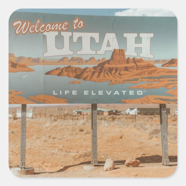 Sticker Carré Utah Life Eleved (Devant)