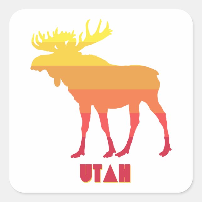 Sticker Carré Utah Moose (Devant)