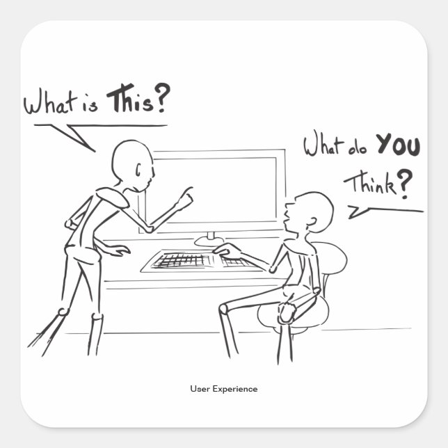 Sticker Carré UX - What do you Think - user experience design (Devant)