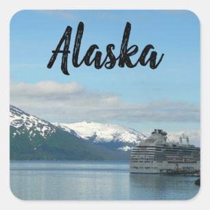 Sticker Carré Vacances de croisière en Alaska Photographie de vo