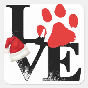 Sticker Carré Vacances Santapaws - Empreinte de patte dans l'AMO