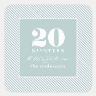 Sticker Carré Vacances typographiques modernes de nouvelle année