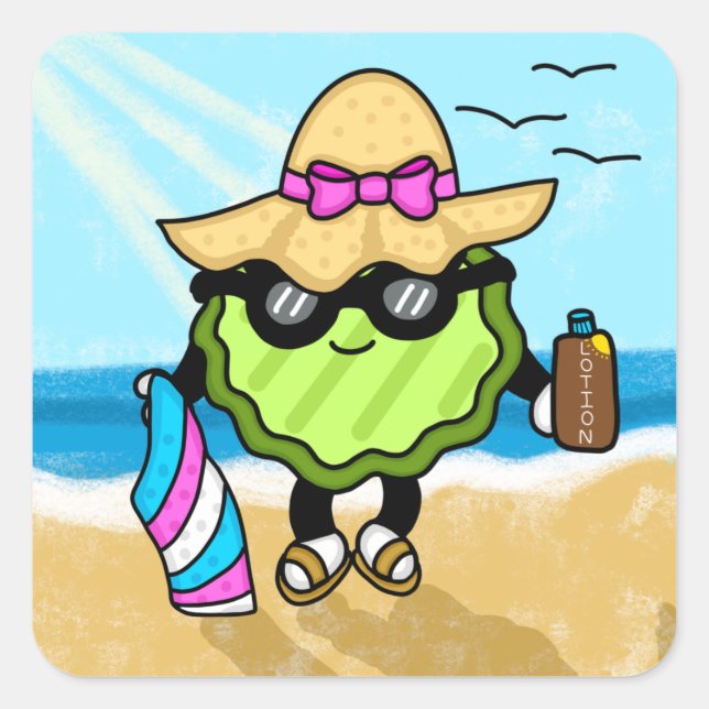 Sticker Carré Vacances | Vacances (Devant)