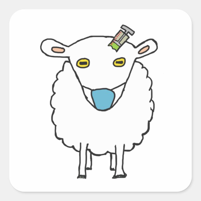 Sticker Carré Vaccination contre la cire des moutons (Devant)