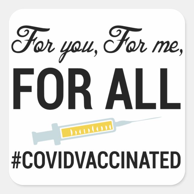 Sticker Carré Vacciné Médicale, Vacciné Contre Le Viol (Devant)