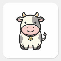 Vache amicale – Illustration d'animal mignon Kawai