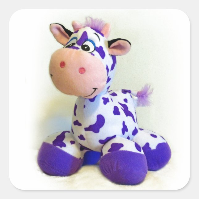 Sticker Carré Vache pourpre (Devant)
